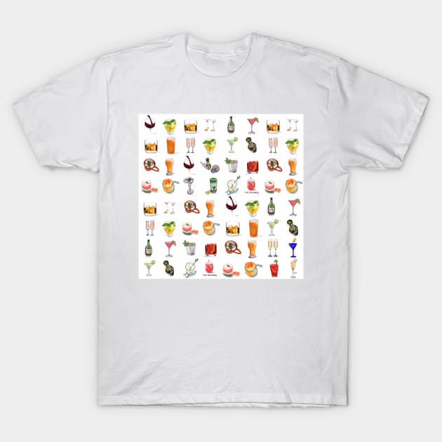 Happy Hour Cocktails! T-Shirt by kschowe